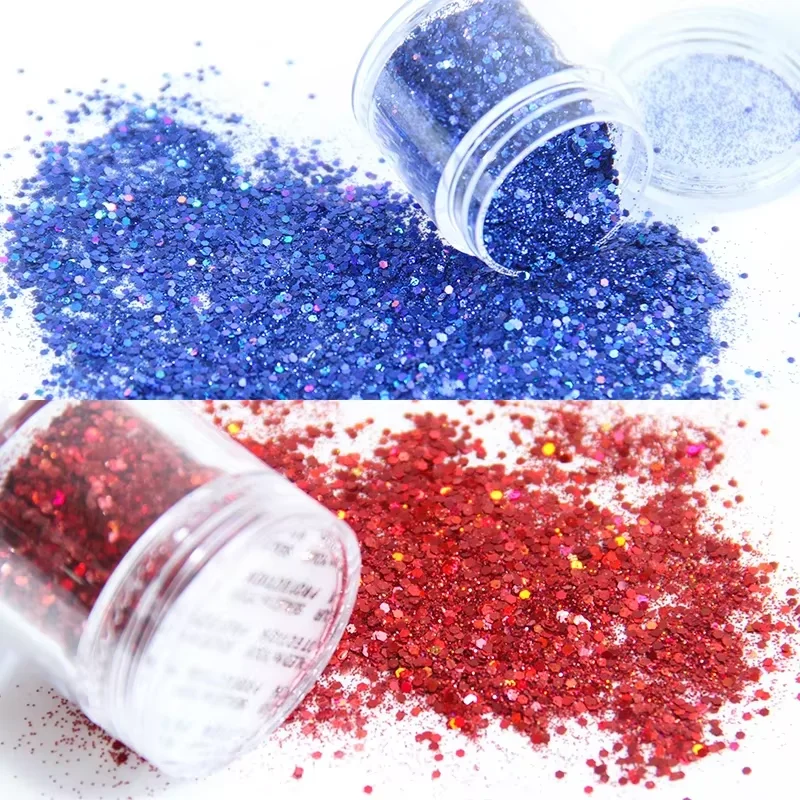 Holographische Nagel Glitter Laser Hexagon Chunky Mixed Größe Nail art Flakes Schillernden DIY Zubehör Gel Polnischen Maniküre Dekore – Detail 6