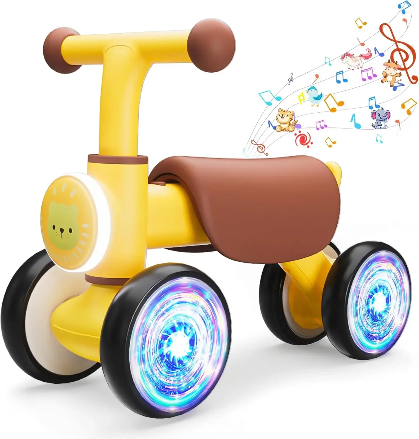 Balance Bike Toys for 1 Year Old Boy, Toddler Toys for 1 Year Old Girls Gifts, Toddler Bike with Colorful Glow Wheel, Soft Music