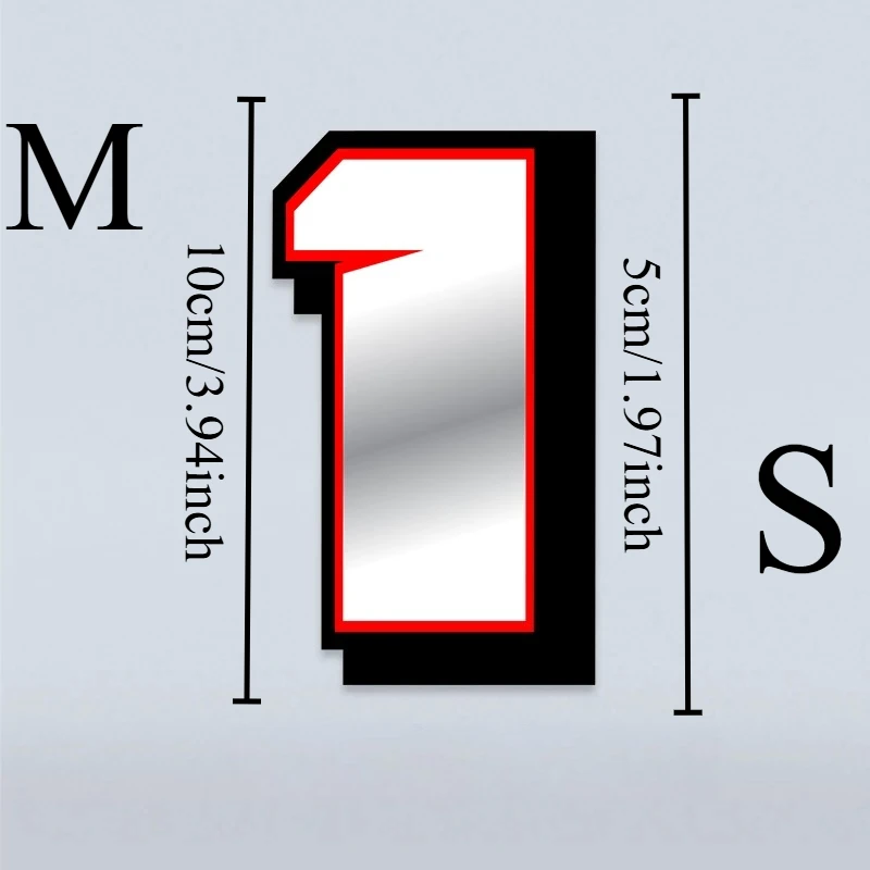 Metallic Number 0-9 Sticker 1PC Waterproof Vinyl Decal Motorcycle Car Helmet Racing Body Fairing Fuel Tank Side Decor
