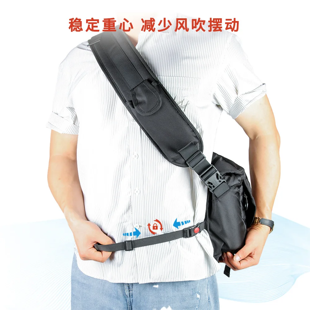 Cycling Crossbody Bag Nylon Waterproof Men's Shoulder Bag Large Capacity Simple Computer Commuter Functional Car Messenger Bag