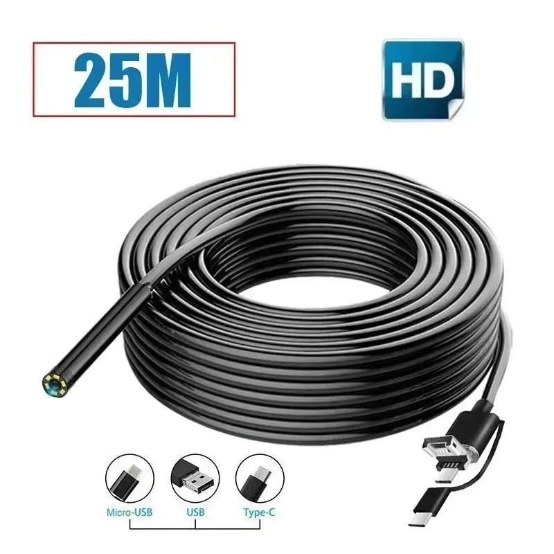 8mm IP68 Fishing Camera Type-C Endoscope with Telephoto Lens Soft Cable for High Definition Video Inspection For XIAOMI HUAWEI