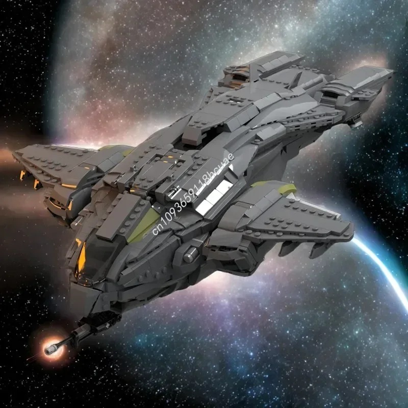 1884PCS D77-TC Pelican Dropship, Nave Espacial Multifuncional Transatmosférica, Bloques de Construcción DIY, Juguete de Vehículo Militar de Ciencia Ficción