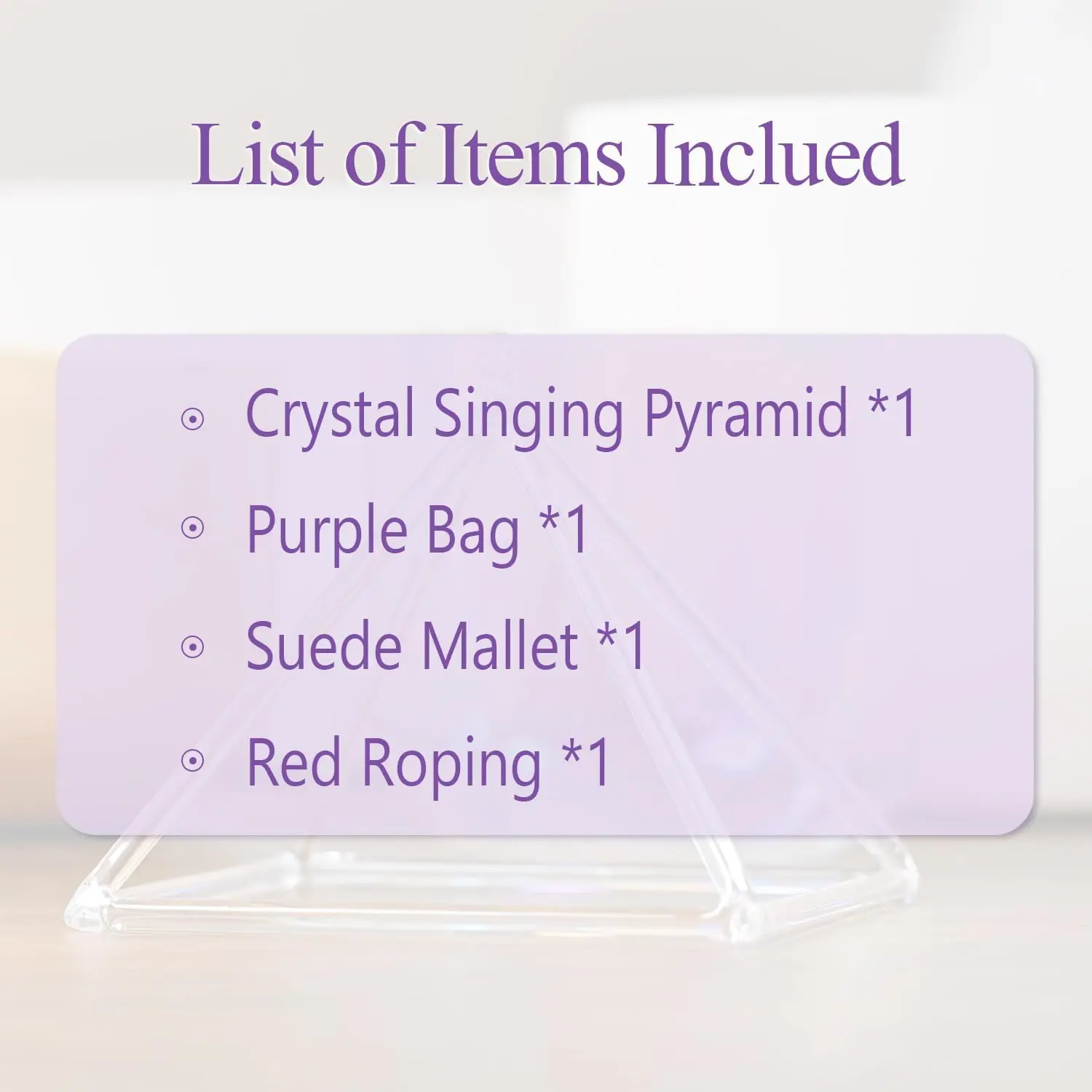 CVNC 10 Inch Quartz Crystal Singing Pyramid Healing Musical Instrument with Carry Bag