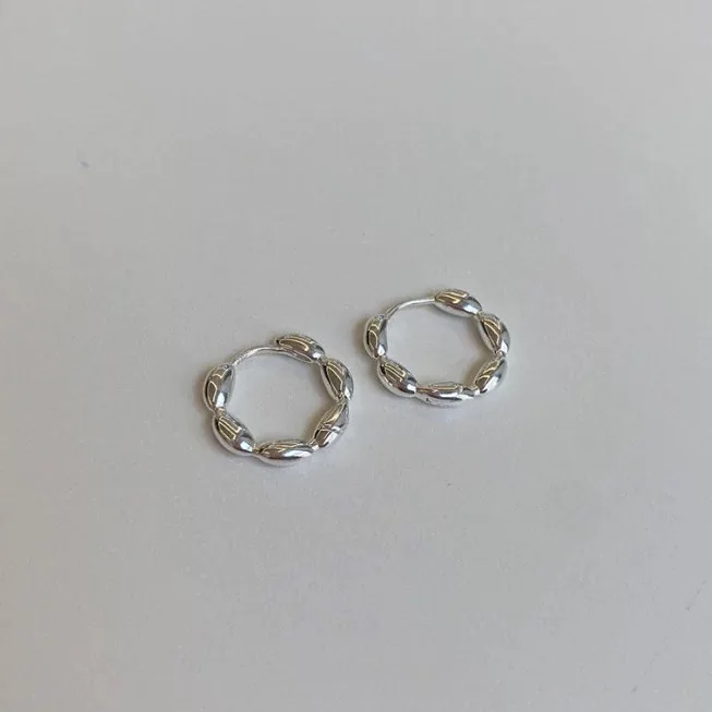 

925 Sterling Silver hoop Earrings Temperament Simple for Women Wedding Jewelry Accessories
