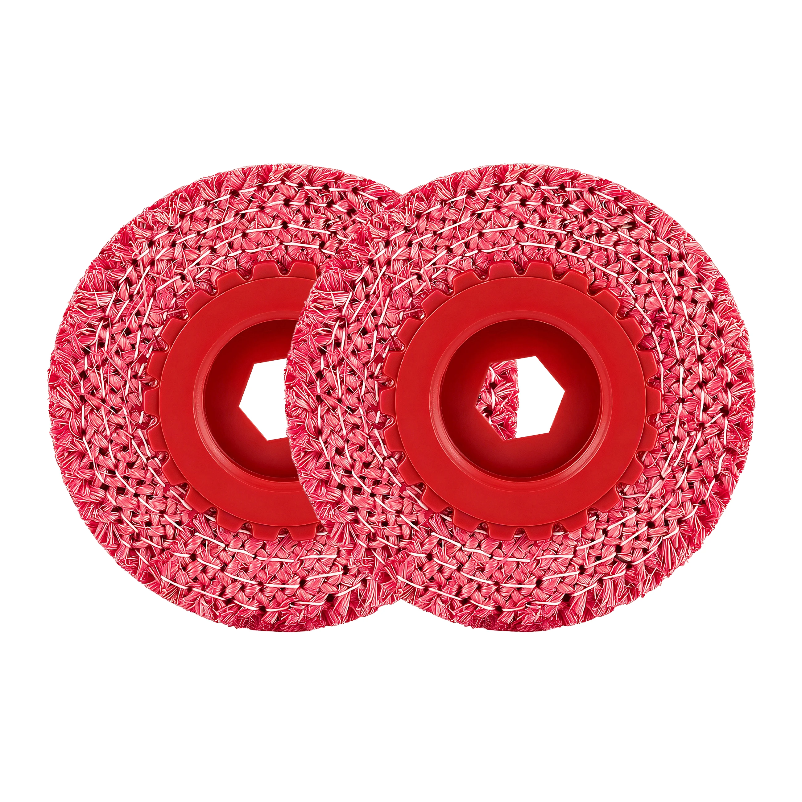 1/2pcs 4 Inch Red Hemp Polishing Wheel 100mm Abrasive Buffing Wheel for 100 Angle Grinder Metal Rust Removal Mirror Polishing