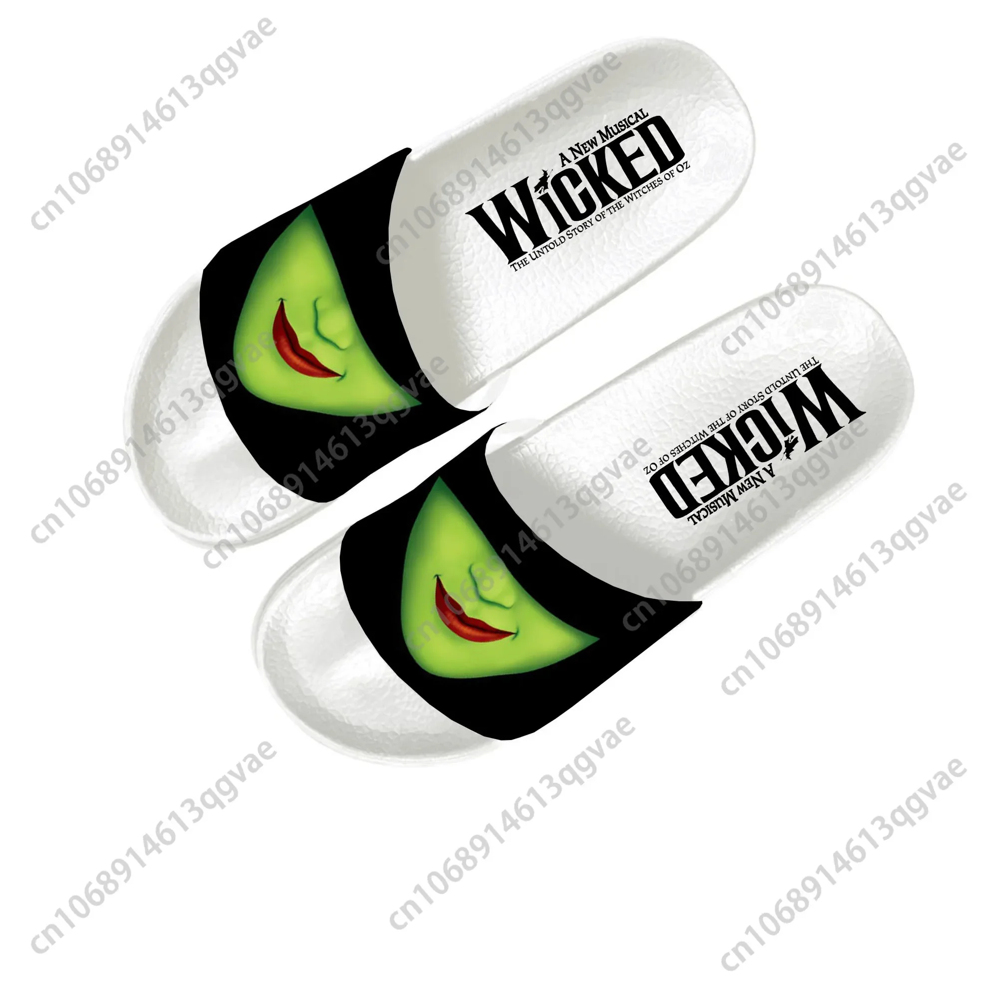 WICKED He Musical Elphaba Slippers Home Water Shoes Men Women Teenagers Beach Pool Sandals Custom Made Summer Slipper