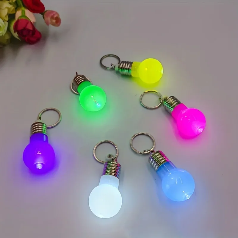 1PCS LED Light Bulb Keychains, Acrylic Colorful Glowing Party Favors, Creative Novelty Toys for Gifts and Decorations