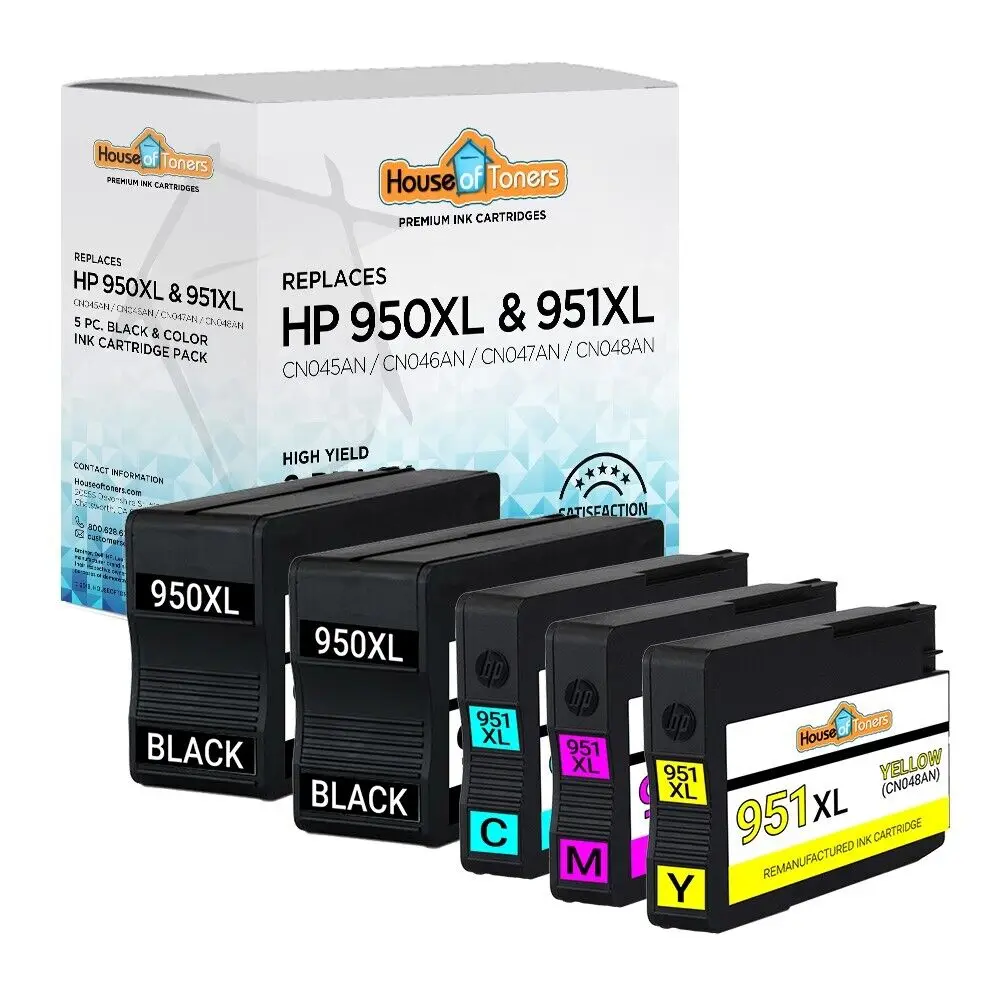 Kartrid 5PK 950 951XL XL untuk Printer HP Officejet Pro 251dw 276dw 8100 8600