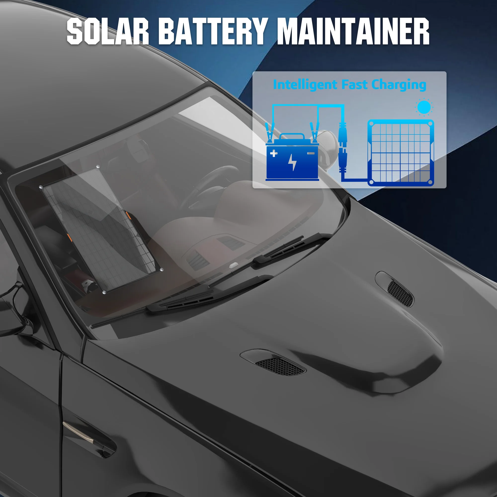 OYMSAE 10W 12V Solar Panel Trickle Battery Charger Maintainer Portable Waterproof for Car Boat RV with Cigarette Lighter Plug Al - view 5