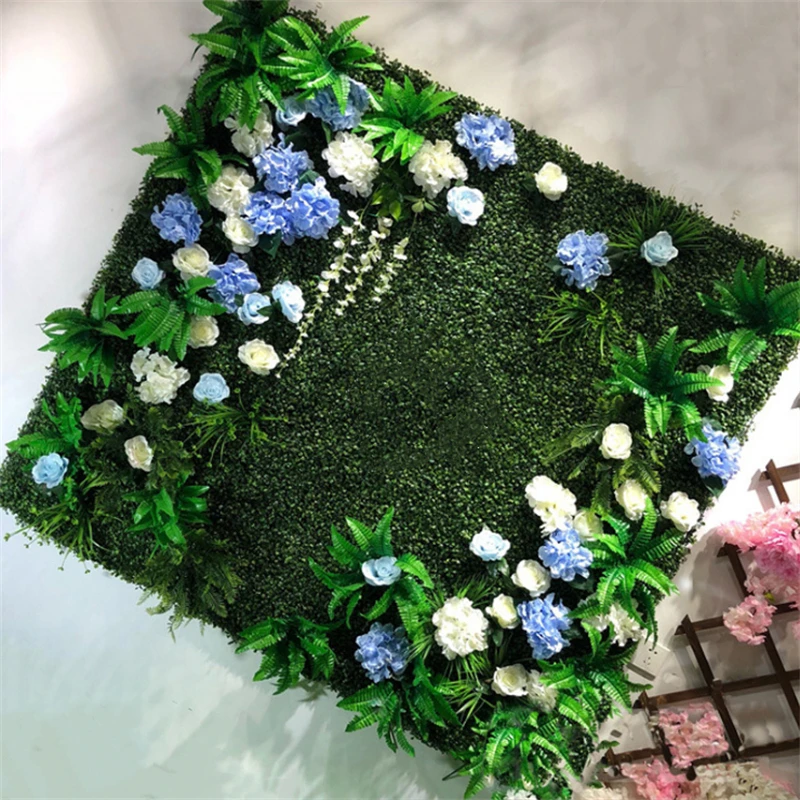 

40x60cm Green Artificial Plants Wall Panel Plastic Outdoor Lawns Decor Wedding Backdrop Party Garden Grass Flower Wall