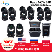 3-5Flightcase 6-10PCS Lyre Beam 10R 260W Moving Head Beam Light Sharpy Beam Move Head Gobo Stage Wash Beam Super Bright Dj Light