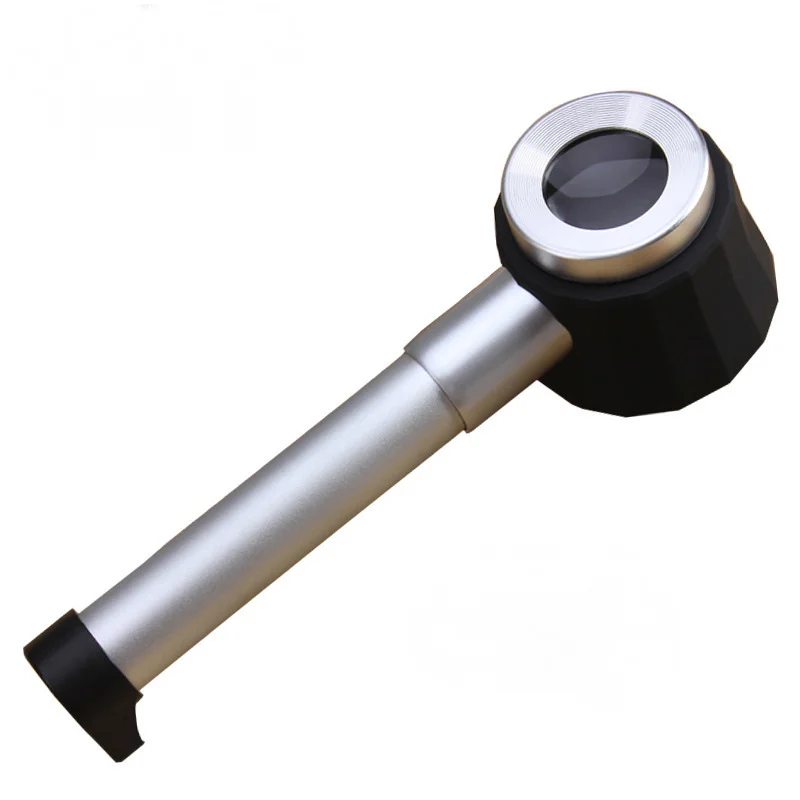Handheld 20X Metal Spoon Shaped Led Magnifying Glass with Light and Scale