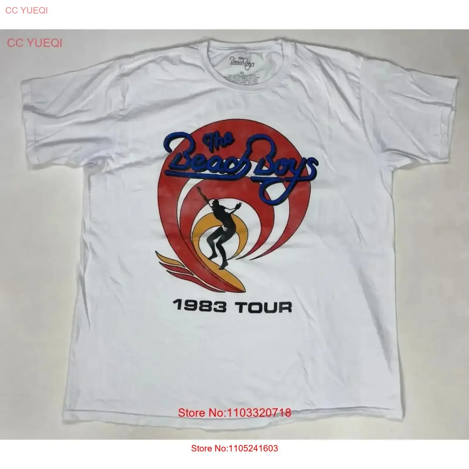 

Мужская футболка The Beach Boys 1983, белая музыкальная винтажная стильная уличная одежда XL, удобная дышащая дизайнерская одежда