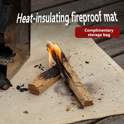 Camping Fireproof Cloth Flame Retardant Insulation Mat Blanket Glass Coated Heat Insulation Pad Outdoors Picnic Barbecue