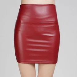New Leather Skirt Women Fashion High Waist PU Leather Skinny Thicken Mini Hip Skirt Sexy for Sex Women's Skirt