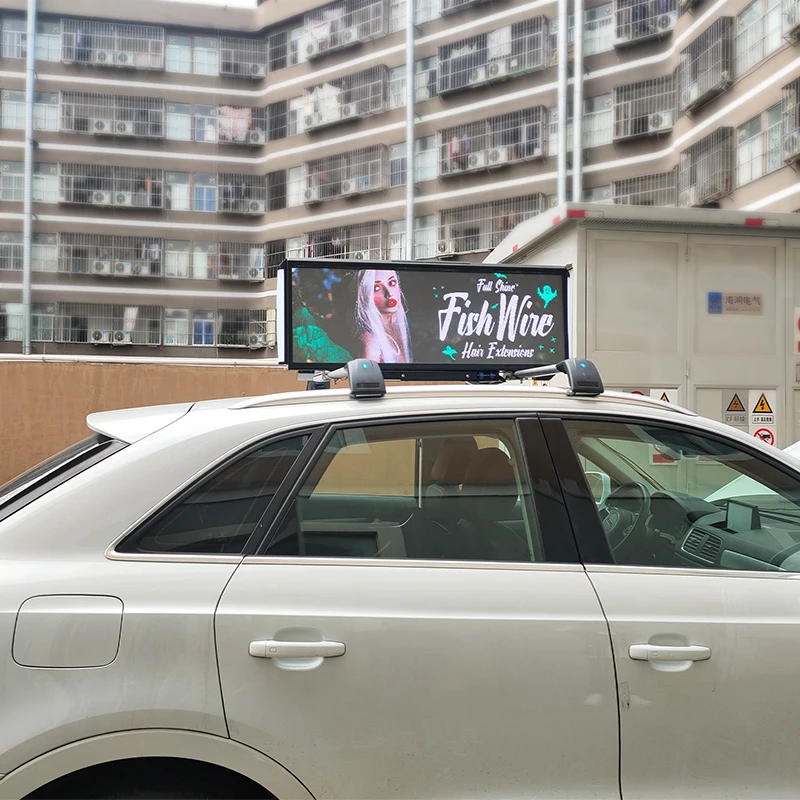 P3 LED reclamedisplay scherm kleine auto taxi dakreclame LED videowall 960mm*320mm voertuigdak LED digitaal reclamebord