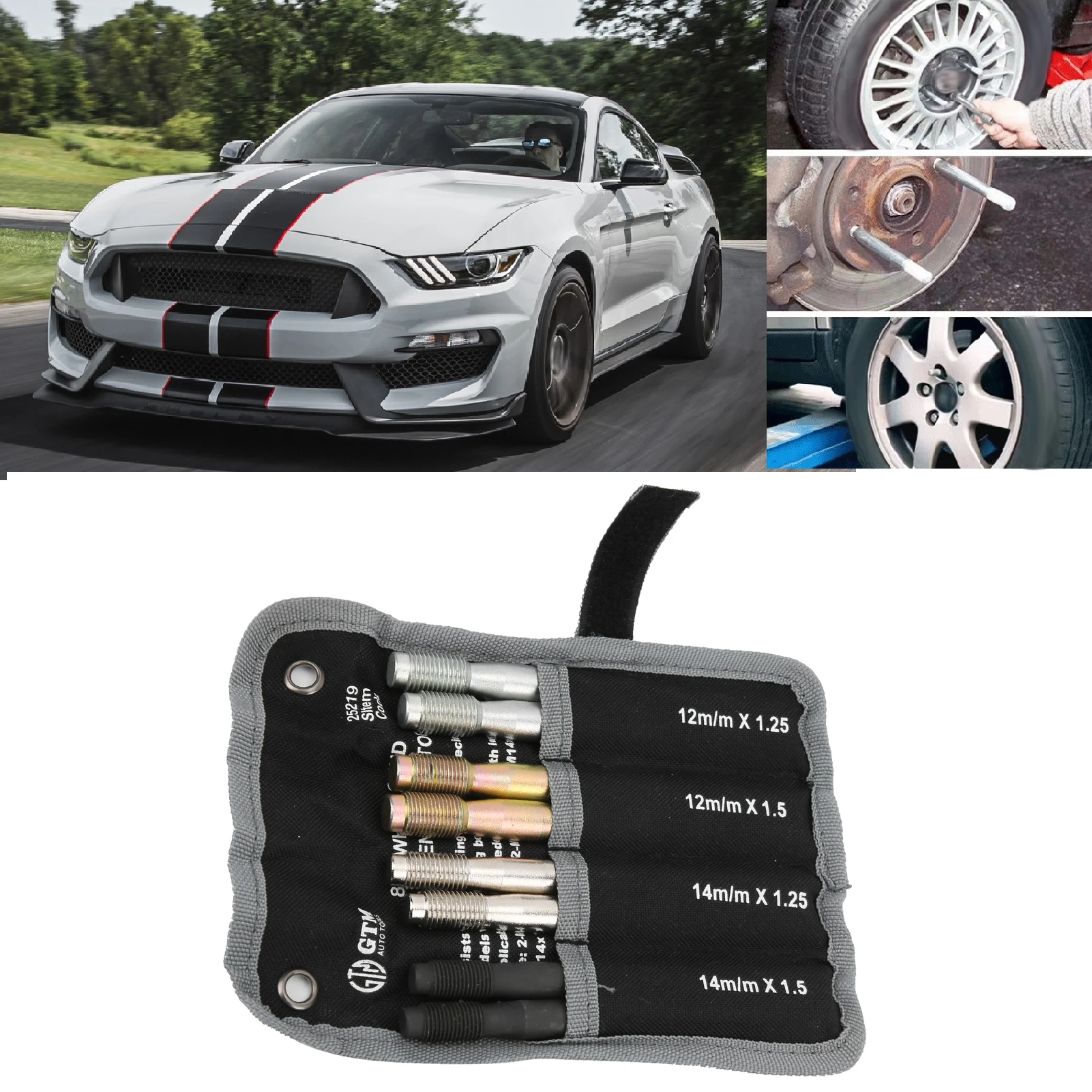8PCS Wheel Stud Alignment Pin Steel Alloy Fixing Positioning Tools M14x1.5/1.25 M12x1.5/1.25 Applicable Most Autos Pilot Pin