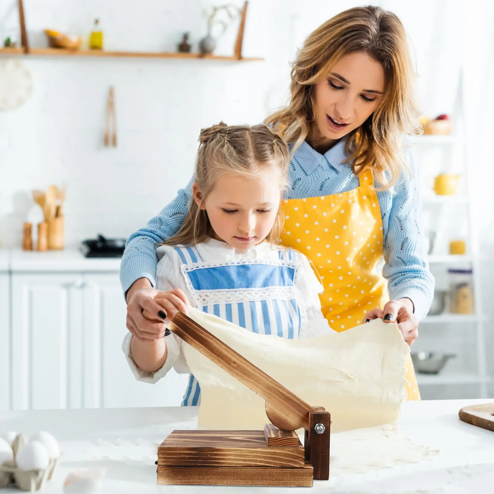 

Dumpling Wrapper Toothpaste Dough Presser Crepes Kitchen Pressing Tool Wood Practical Woman Simple Making Prop