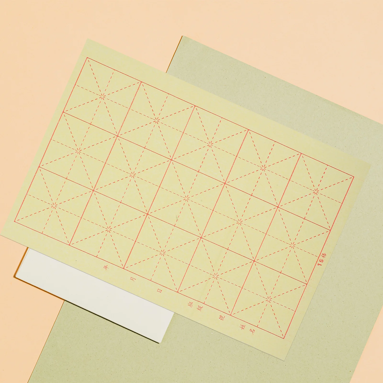 

200Pcs Rice Paper Calligraphy Practice Sheets Xuan Paper with Grids for Beginner Writing Alignment Traditional Chinese Japanese