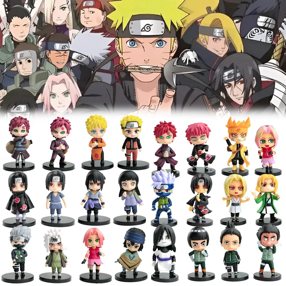Nuevo 12 unids/set figura de Anime Naruto Shippuden Hinata Sasuke Itachi Kakashi Gaara figura de acción versión Q figuras de PVC juguetes regalo