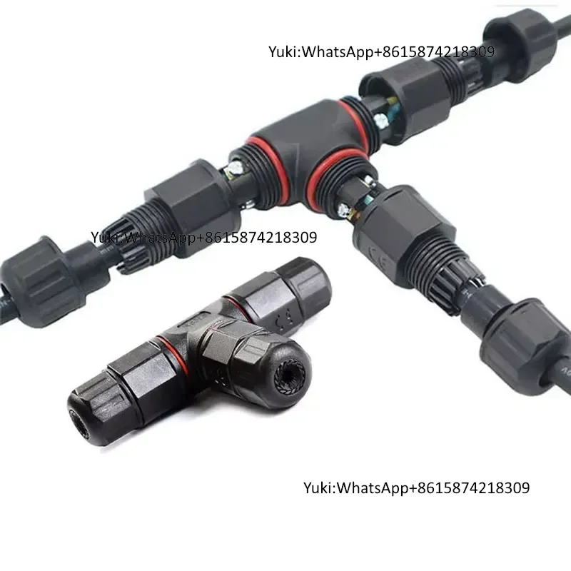 Supplier IP68 Waterproof T-Shaped Splitter Cable Connector Easy Install 2pin 3pin Splice for LED Power Applications