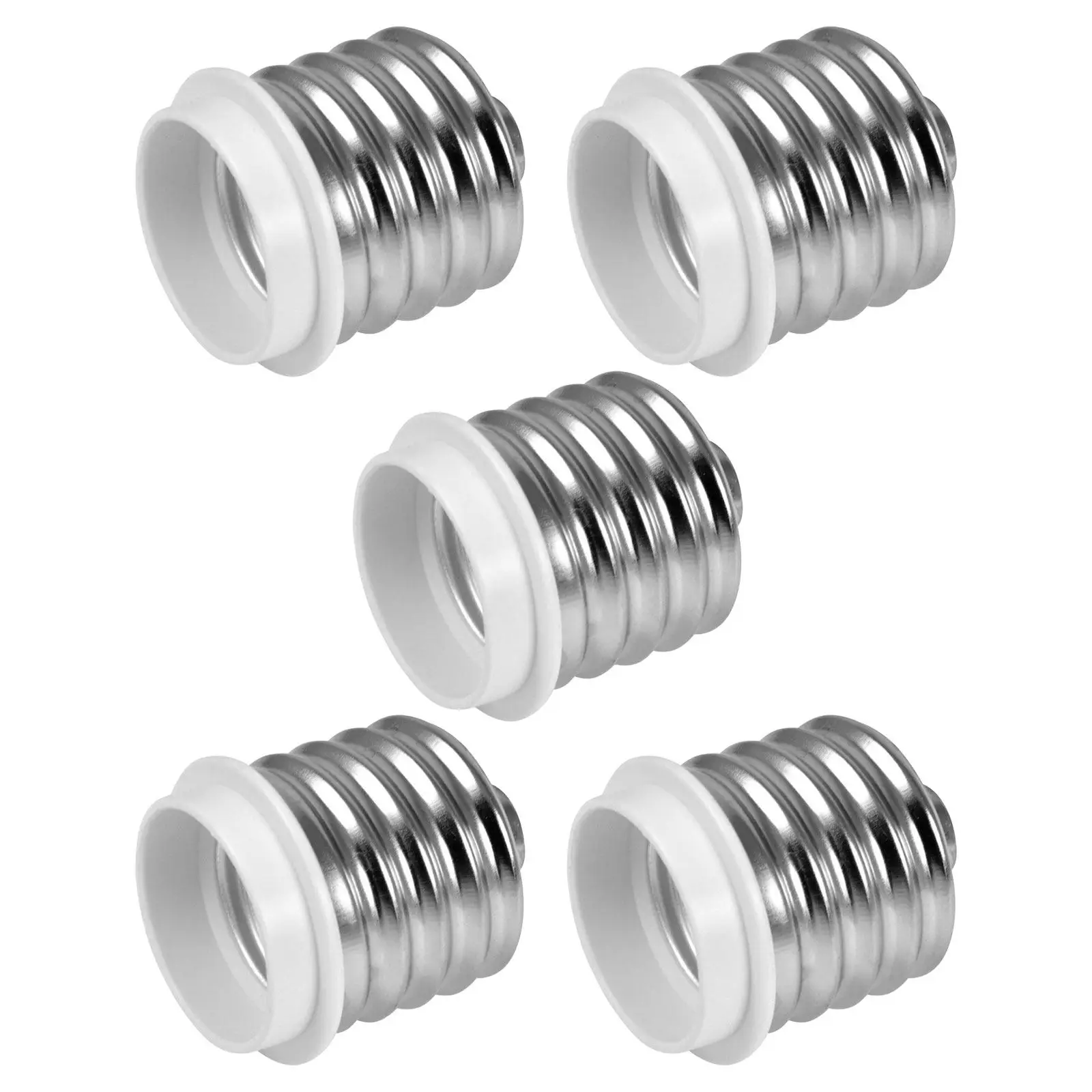 5Pcs E40 to E27 Light Socket Reducer Adapter Bulb Base Converter Lamp Holder for Home Commercial Industrial Lighting