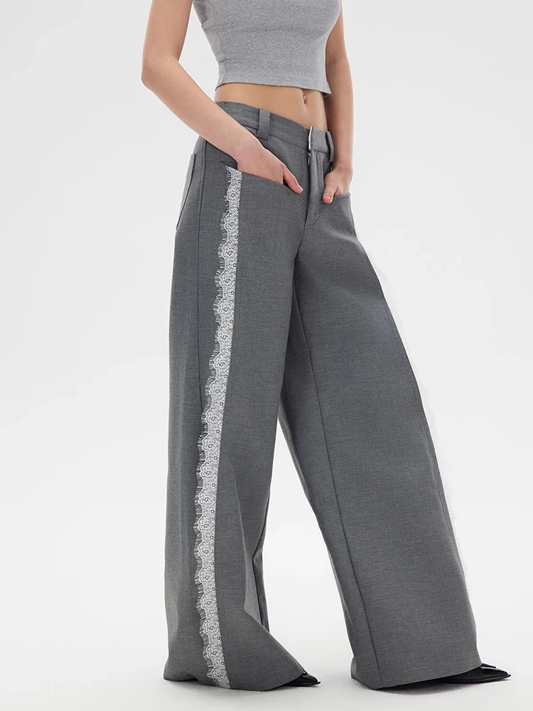 

Women Wide Leg Suit Pants High Waist Korean Style Retro Y2k Baggy Trousers Casual Gray Pants Office Elegant Ladies Chic Design