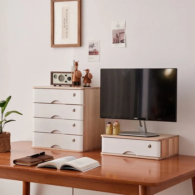 Storage box with lock, white stackable utility box with drawers, rectangular student layered storage box