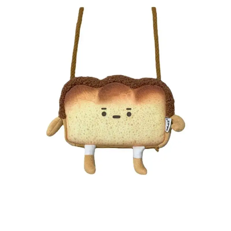 Creative Toast Bread Coin Purse Casual Crossbody Student Girl Heart European Sle Cartoon Print Small Leisure Tote Bag
