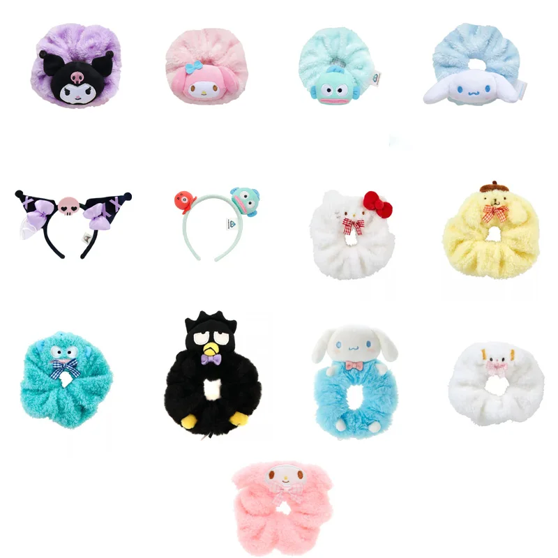 

Sanrio Plush Scrunchies Cartoon Hair Ties,Soft Fluffy Scrunchies for Women Girls,Adorable Girly Hair Bands for Daily Wear Gifts