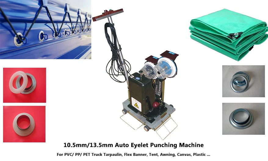 Popular New Automatic Tarpaulin/Banner Eyelet Punching Machine Hydraulic Source Steel & Metal Made in China