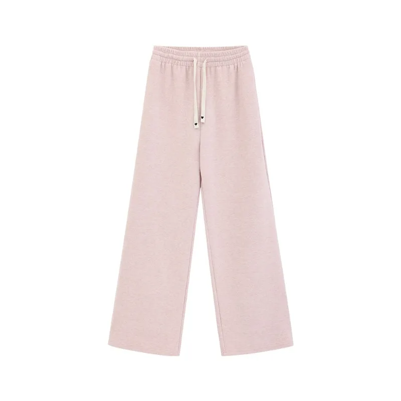 High Waist Knit Lounge Pants for Women Thick Warm Wide Leg Trousers Casual Winter Straight Pants Cozy Knitwear for Petite Ladies