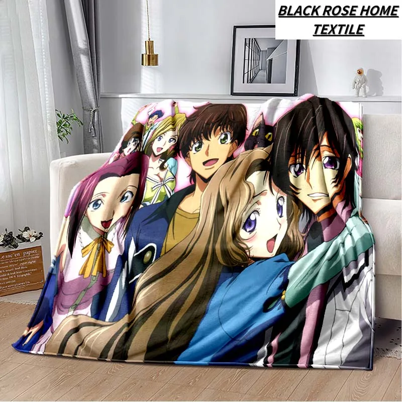 Fashion Art Print CODE GEASS C.C.&Lelouch Anime Blanket Family Living Room Sofa Plush Sleeping Blanket Outdoor Car Cover Blanket