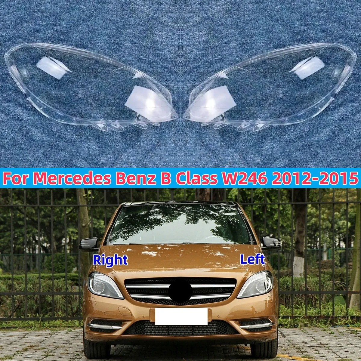 

Для Mercedes-Benz B-Class W246 B180 B200 2012 2013 2014 2015 крышка объектива передней фары абажур стеклянная лампа корпус маска