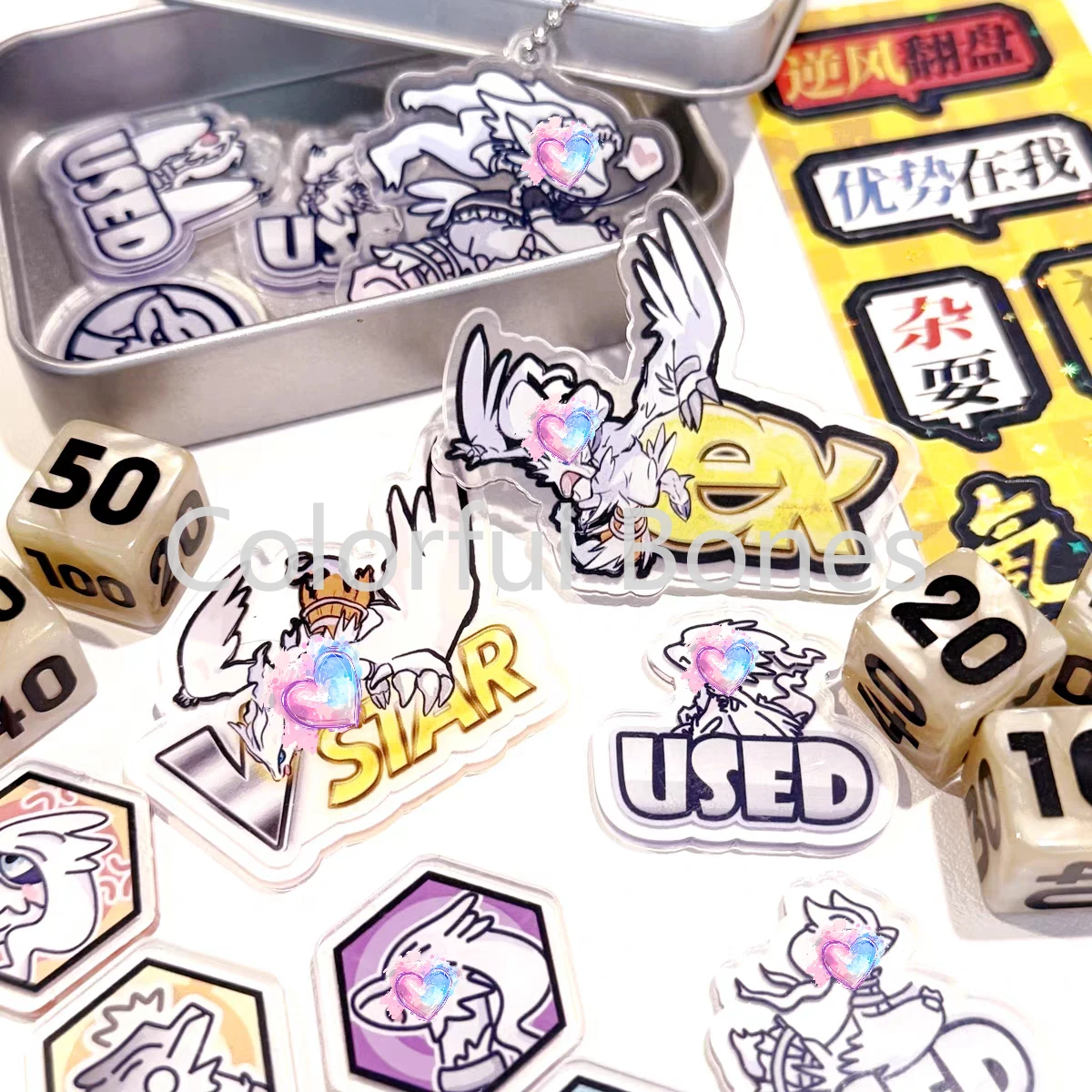 ポケモン-ptcg-ダメージインジケーターセット-レシラムテーマダイス-vstar-マーカー-ex-ボードゲームアクセサリー-ポケモンプレイヤーやファン向け