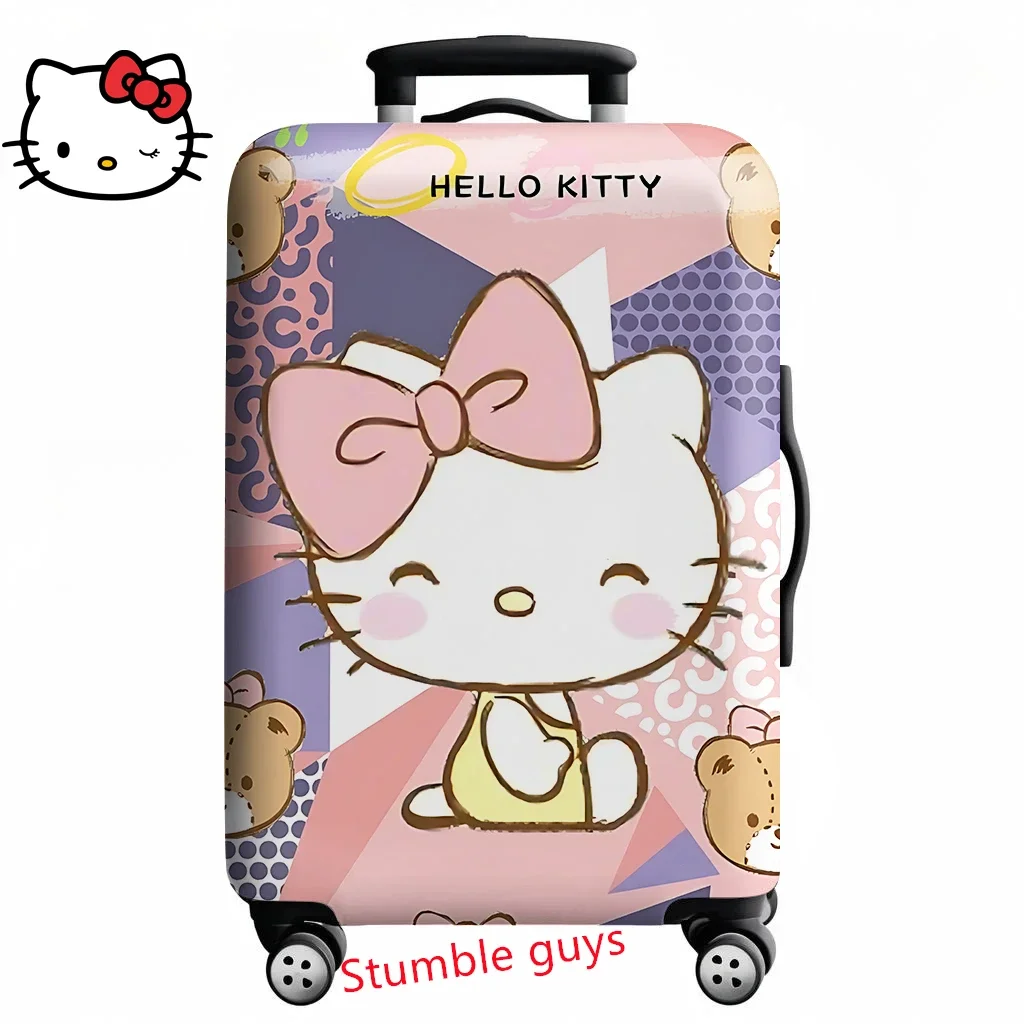 غطاء الأمتعة Anime Kawaii Hello Kitty يناسب حقائب السفر مقاس 18-32 بوصة وواقي طباعة الرسوم المتحركة #1