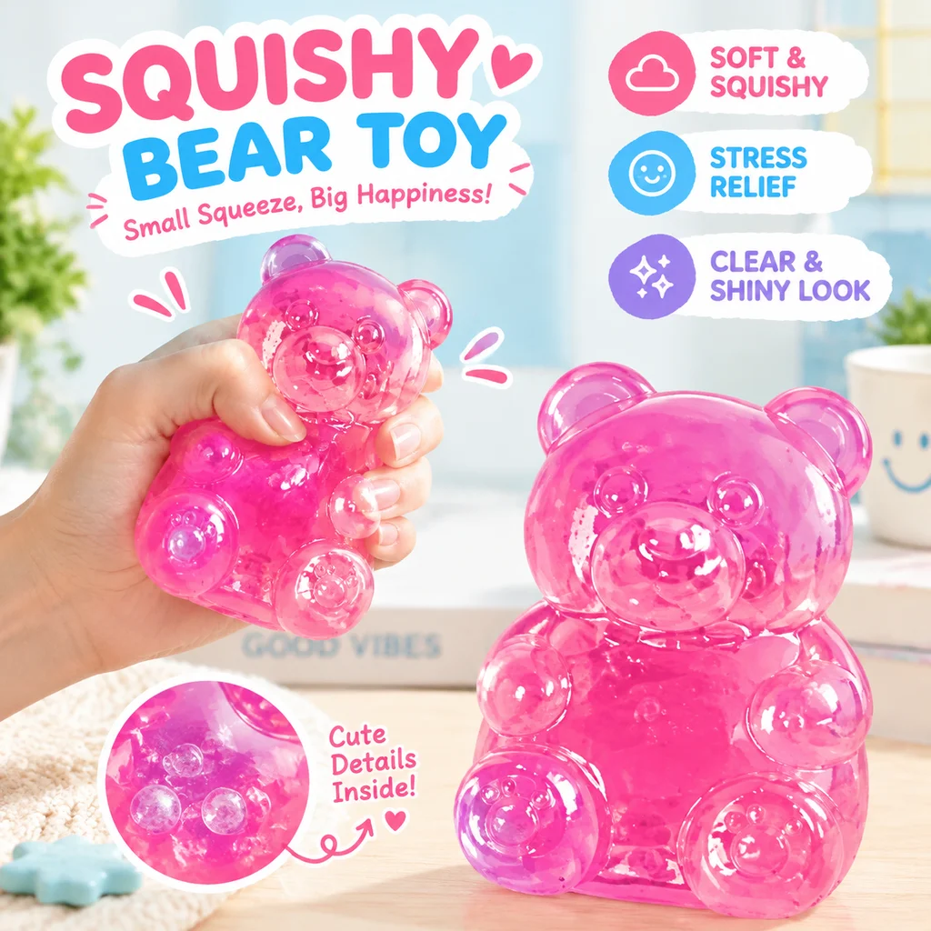 Needoh Style Bear Maltose Squishy Slow Rebound Stress Relief Creative Decompression Toys Cute Gift For Kids Wholesale Bulk