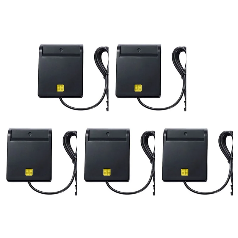

AIAI 5X USB Smart Card Reader Atm Bank Tax Declaration Ic Card ID Card Smart Card Reader(Black)