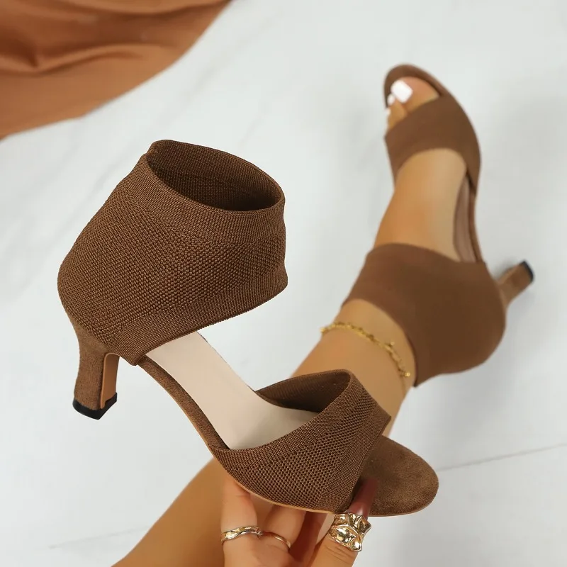 Damen Sandalen Sommer Luxus Designer High Heels Sandalen Sexy Mode Atmungsaktive High Heels Schuhe für Frauen Sandalias De Mujer – Detail 10