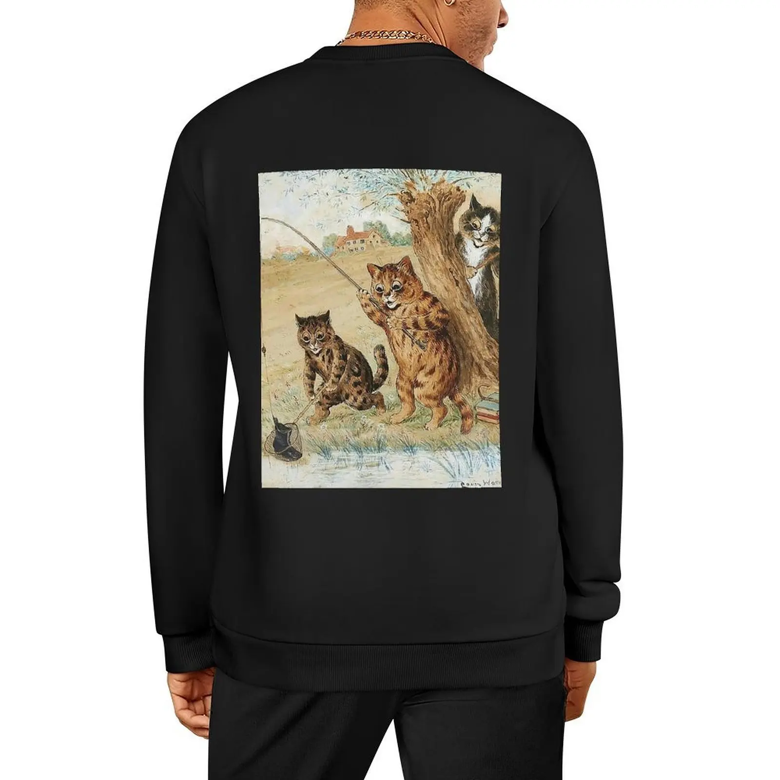 

louis wain Pullover blouse men's winter sweater winter clothes korean clothes oversize sweatshirts