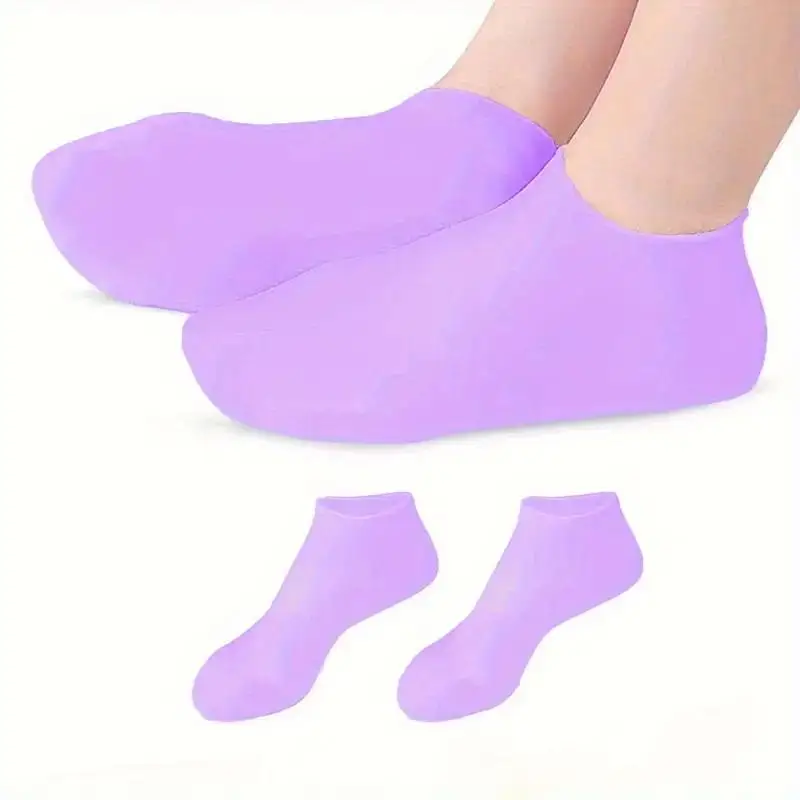 1 par de calcetines hidratantes de silicona para pies secos y agrietados calcetines para el cuidado de los pies calcetines para pedicura Spa calcetines de Gel hidratante para masaje