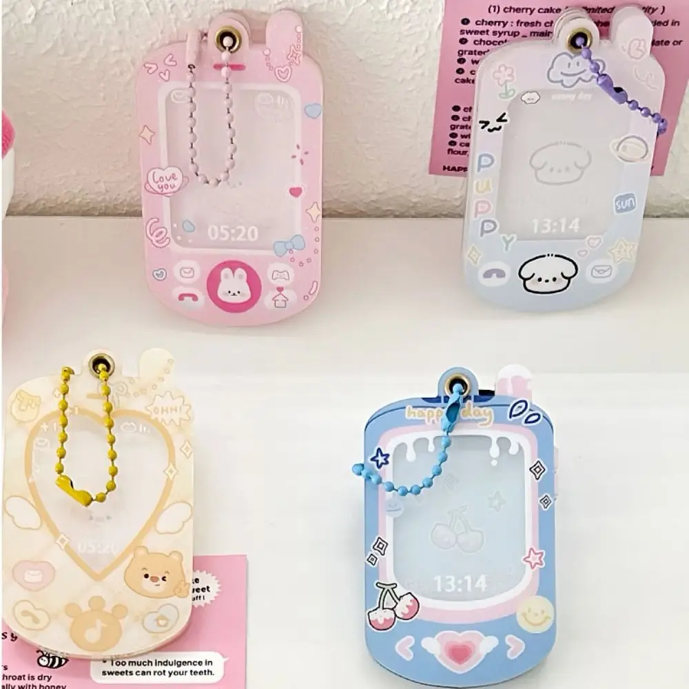 PVC Kpop Photocard Holder Mini Phone Dog Idol Card Display Protector Cute Personality Access Card Protective Case Room Decor