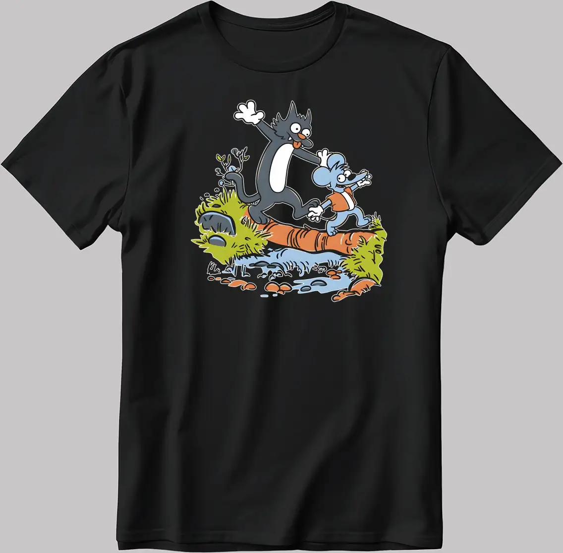 Itchy Scratchy Funny White Black T Shirt N564