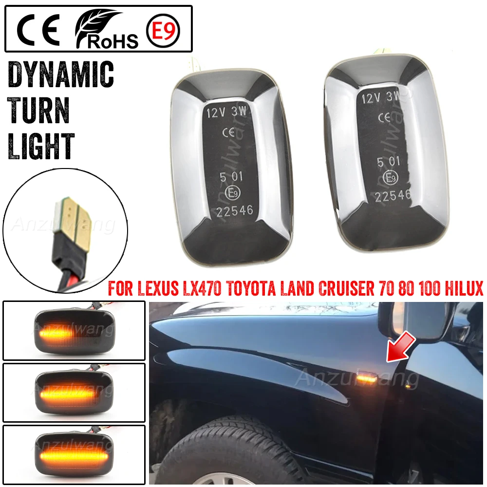 

Turn Signal Lamp For Toyota FJ Cruiser Hilux Land Cruiser 100 Series For Lexus LX470 Dynamic Led Side Marker Lights