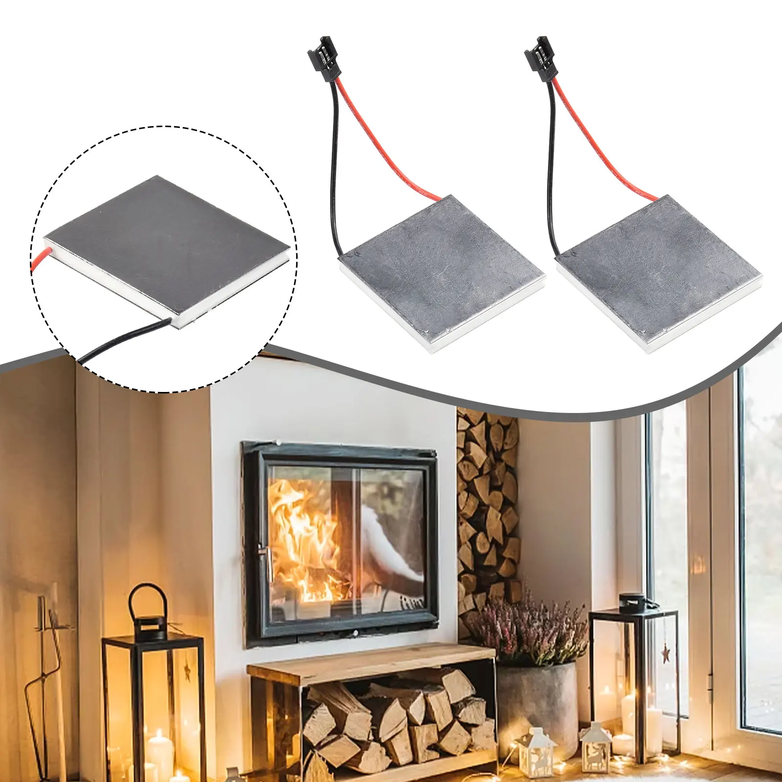 Fireplaces Sheet Power Generation Fireplace Fan 2PCS Part 40mm Burner Heater Motor Generator Sheet Stove Fireplaces