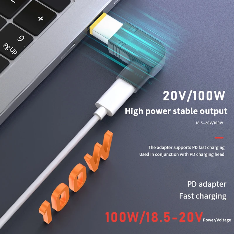 New 1Pcs 100W PD USB C Laptop Charger Universal Type C Fast Charging Adapter