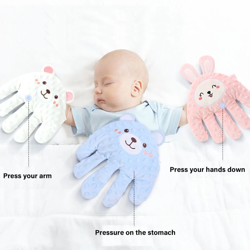 Almohada para dormir para niños pequeños dibujos animados L5YF, diseño relajante manos para bebés con Control remoto