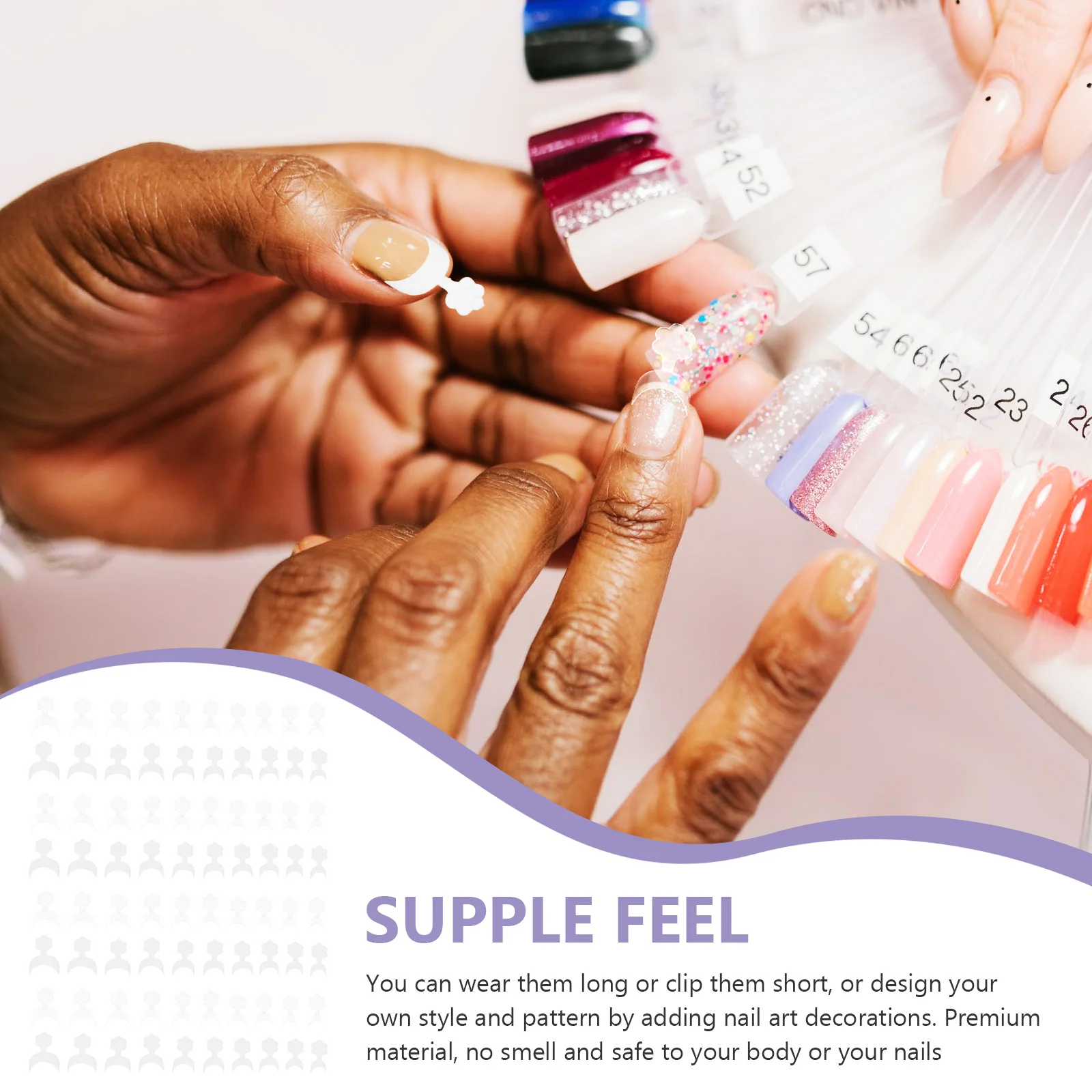 

NOLITOY 1000 шт., набор накладных ногтей с подвесками для ногтей, наклейки, маникюрные инструменты, наклейки, пластиковый носок