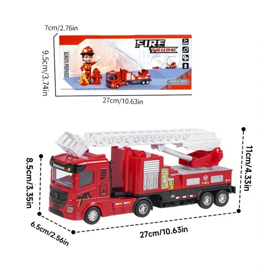 Siren Flashing Fire Truck Inertial Engineering Vehicle Simulation Ambulance 3C Certified Fire Theme Gift