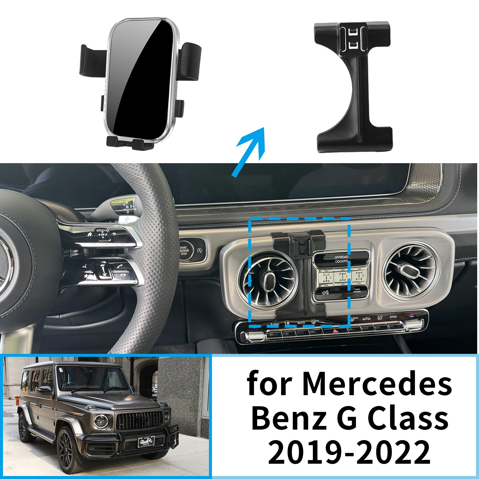 

Car Mobile Phone Holde GPS Bracket Navigation for Mercedes Benz G Class 2019 2020 2021 2022 G500 G63 W463 AMG Stand Auto